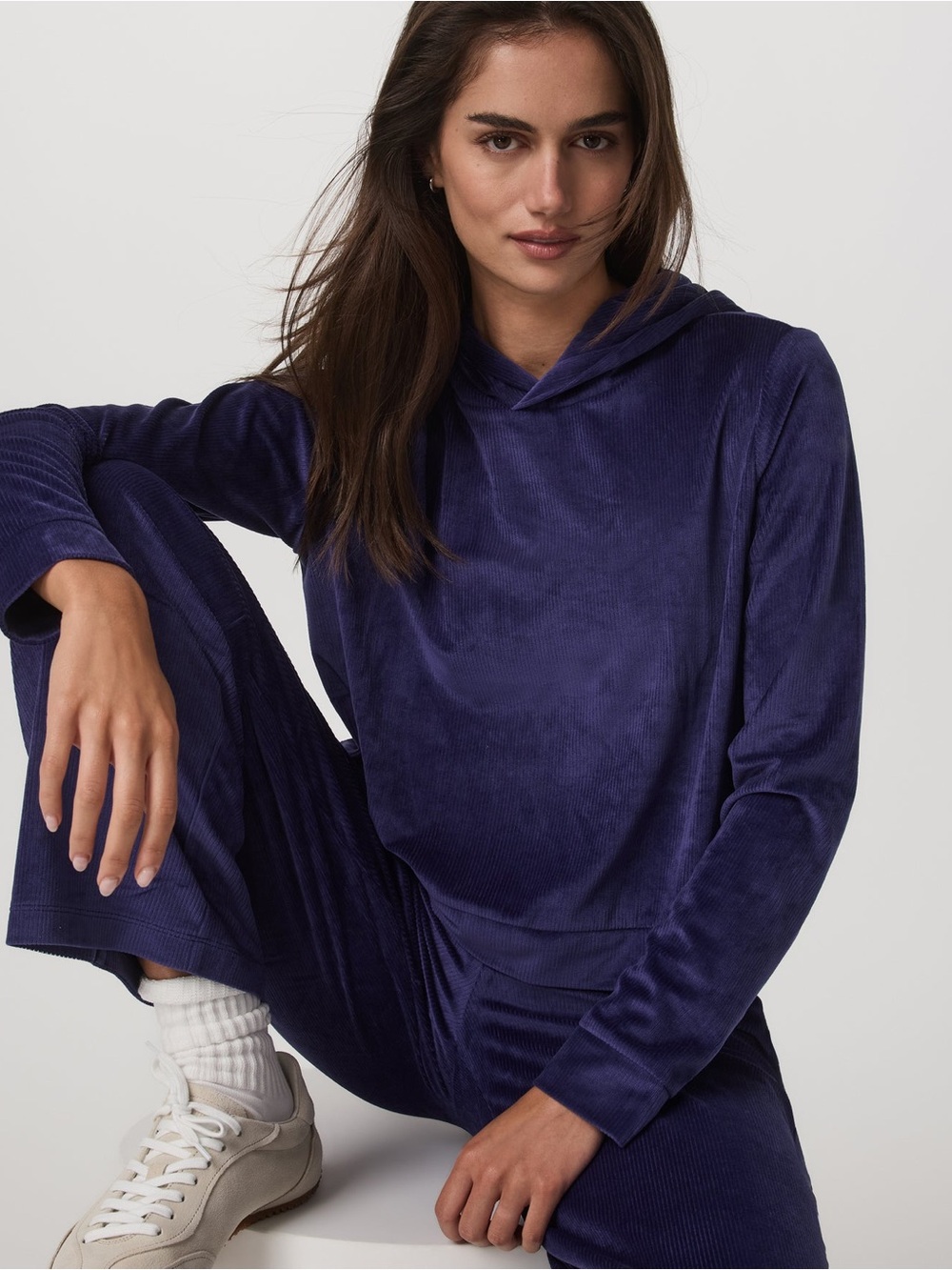 NWT Vuori Haven Hoodie Stellar Sky Size Medium Ribbed Pullover $118